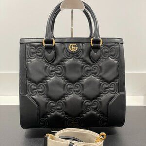 Gucci Black Leather Crossbody/Handbag Gold Hardware (JB1426)